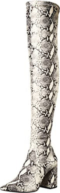 Steve Madden Women's Jacoby Over-The-Knee Boot Color Natural Snake Size 6.5M