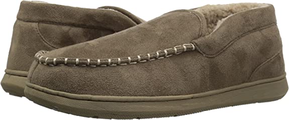 Dockers Men's Craig Ultra-Light Mid Moccasin Premium Slippers  Taupe Size 13