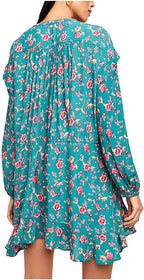 Free People Women’s Floral Long Sleeve Short Shirt Dress  OB1231677