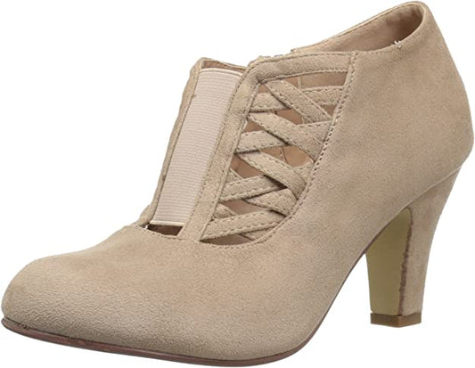 Brinley Co. Womens High Heel Round Toe Bootie  Color Taupe Wd Size 7.5W