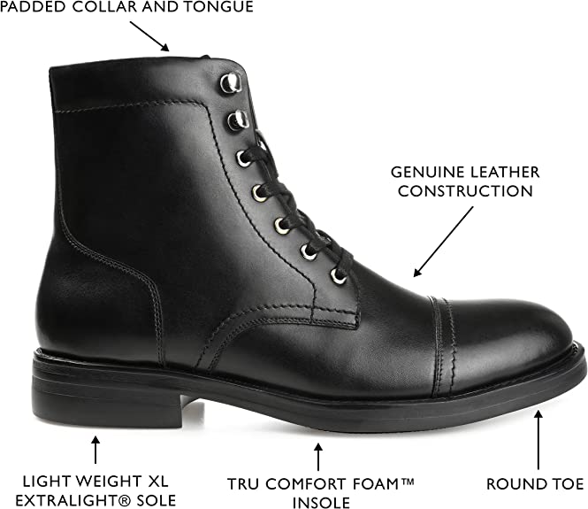 Thomas & Vine Men's Darko Cap Toe Ankle Boot  Color Black Size 11.5W