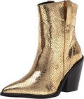 Madden Girl Women's Holster Fashion Boot  Color Gold Embossed Size 6M