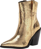 Madden Girl Women's Holster Fashion Boot  Color Gold Embossed Size 6M