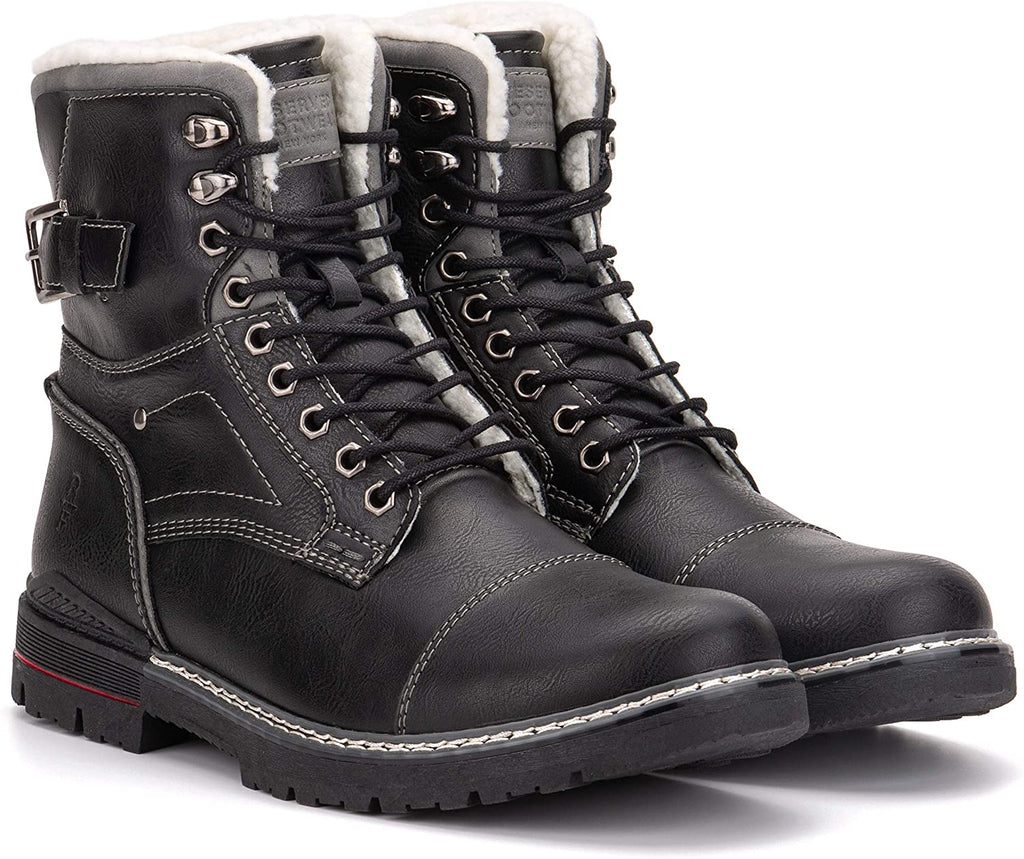 Reserved Footwear New York Men's Cavalier Fashion Casual Snow Boots  Black/White Size 9