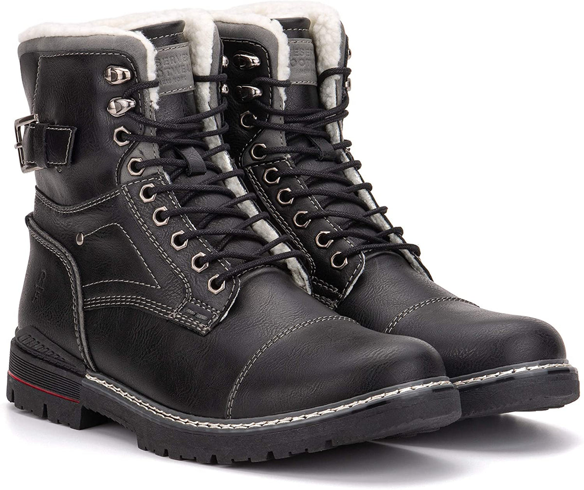 Reserved Footwear New York Men's Cavalier Fashion Casual Snow Boots  Black/White Size 9