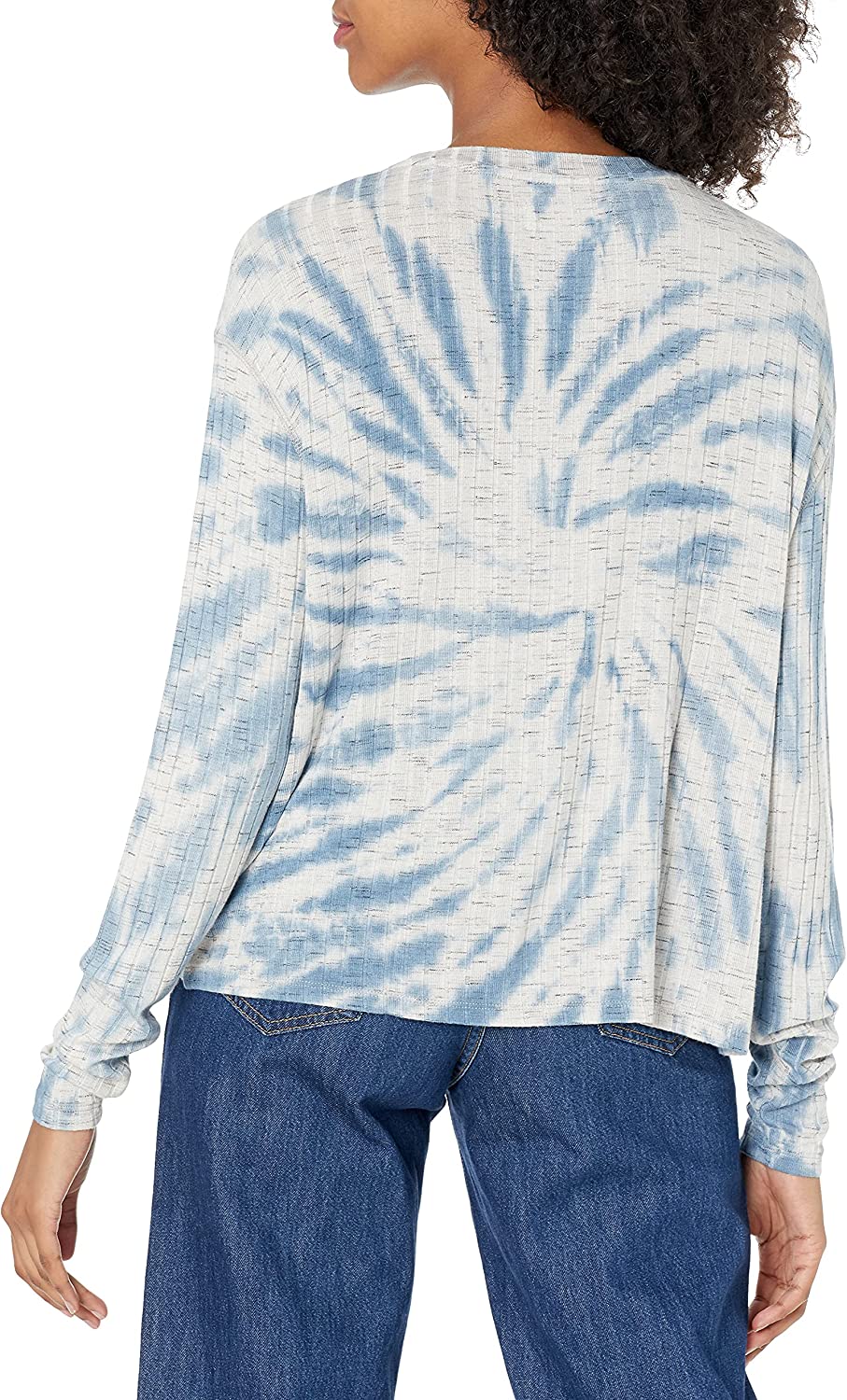 Lucky Brand Women's Hacci Ribbed Top  Color Navy Tye Dye Size S