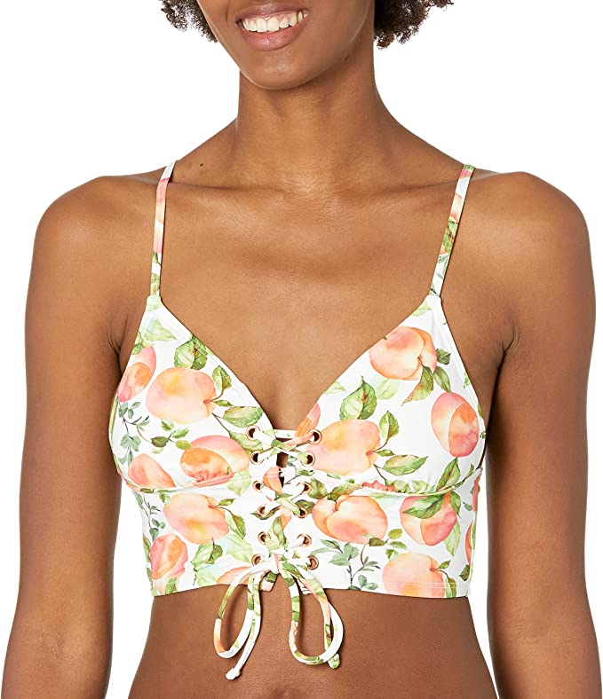 BCBGeneration Women's Standard Midkini Swimsuit Top   Color White Multi Size M