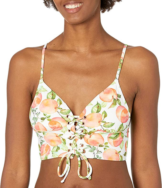 BCBGeneration Women's Standard Midkini Swimsuit Top   Color White Multi Size M