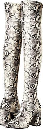 Steve Madden Women's Jacoby Over-The-Knee Boot Color Natural Snake Size 6.5M
