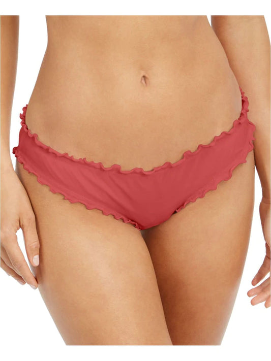 Sundazed Stretch Lined Ruffled Shirred Bikini Swimsuit Bottoms  Color Terracotta Size M