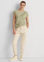Lauren Ralph Lauren Script-Logo Cotton-Blend T-Shirt  Color Red (Picture is Green) Size L