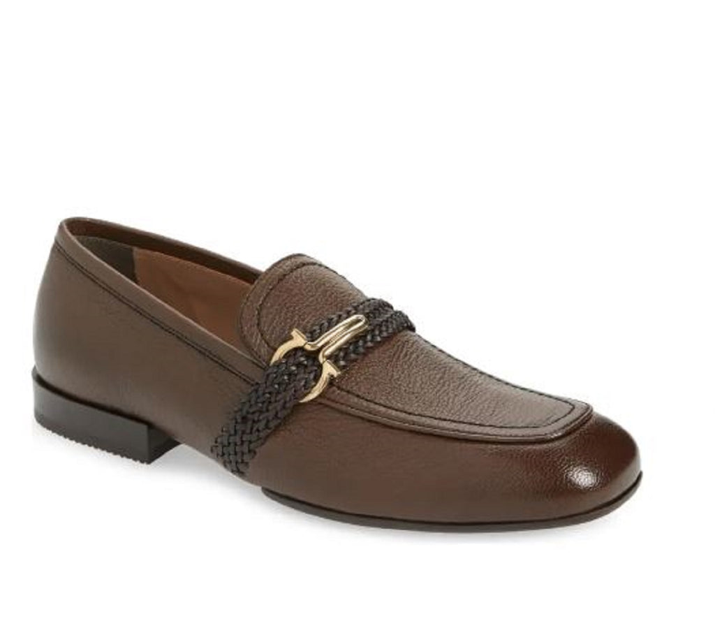 SALVATORE FERRAGAMO Men's Missouri Gancio Bit Loafer  Color Chocolate Kid Size 11E