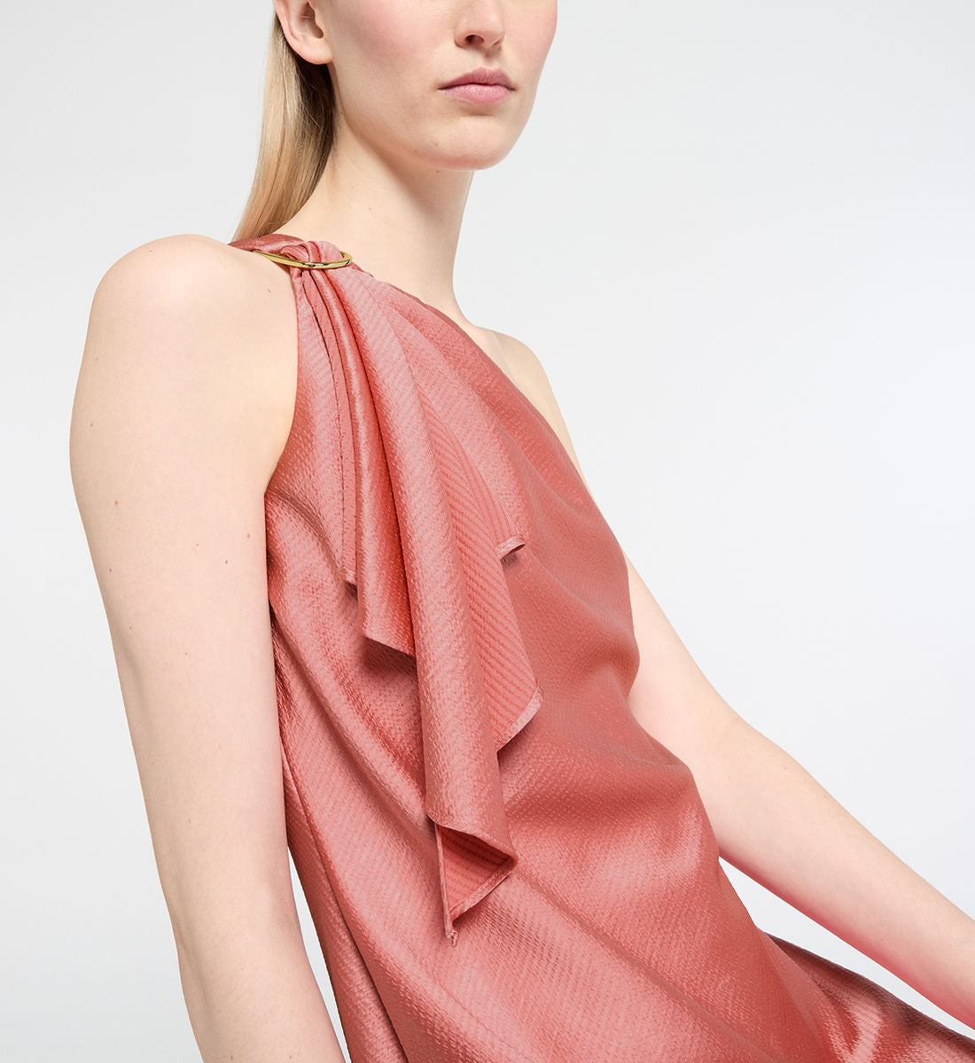 Lauren Ralph Lauren Women's One-Shoulder A-Line Dress  Color Desert Rose Size 14