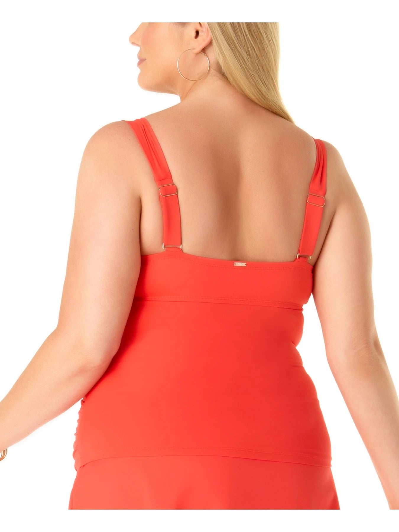 ANNE COLE Women's Removable Cups Adjustable Twist Front Underwire Tankini   COLOR Red Size 22W