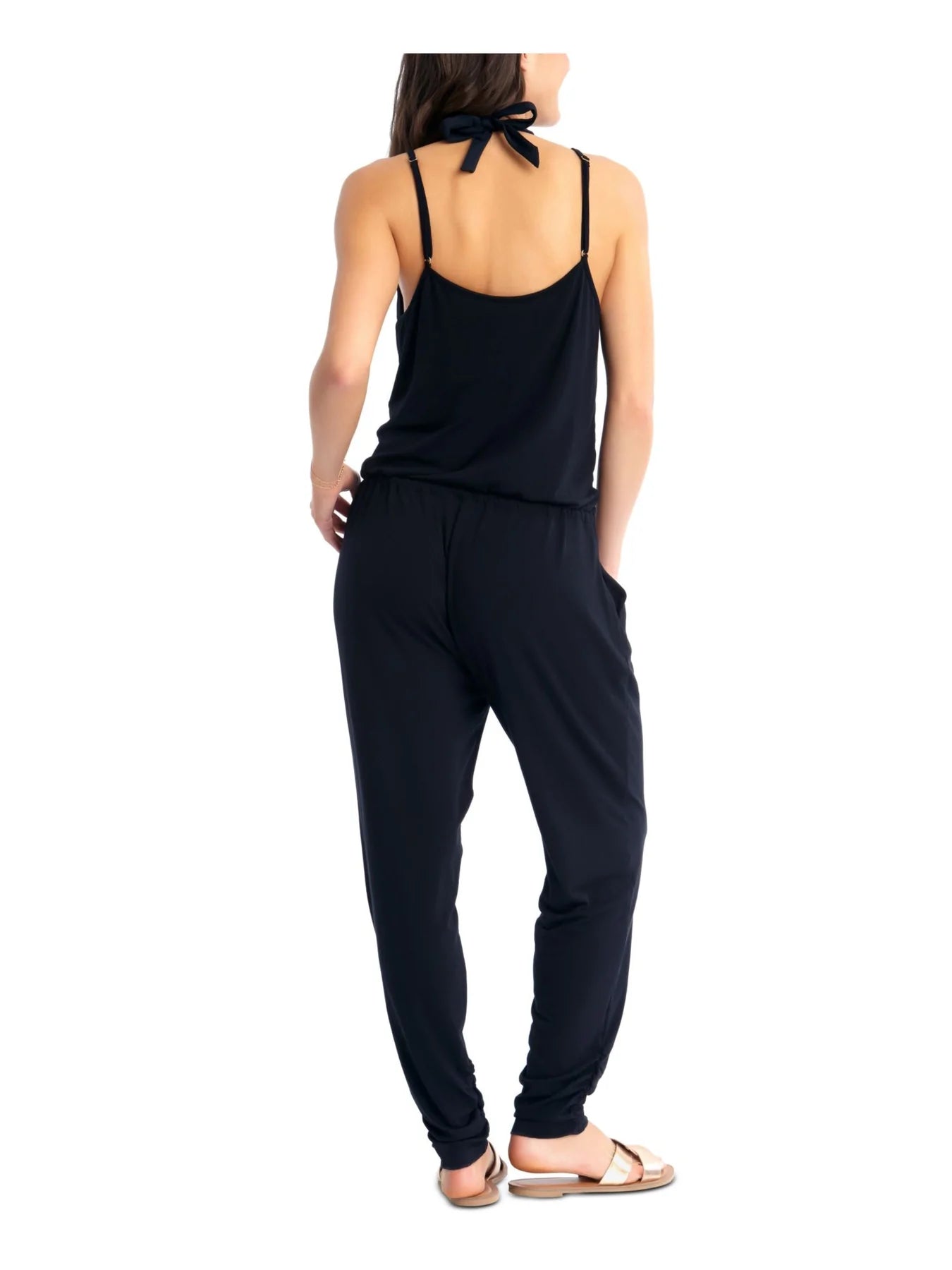 California Waves Juniors Jumpsuit Cover-Up  Color Black Size L