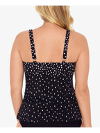 Swim Solutions Dot-Print Tankini Top  Color Black/White Size 18