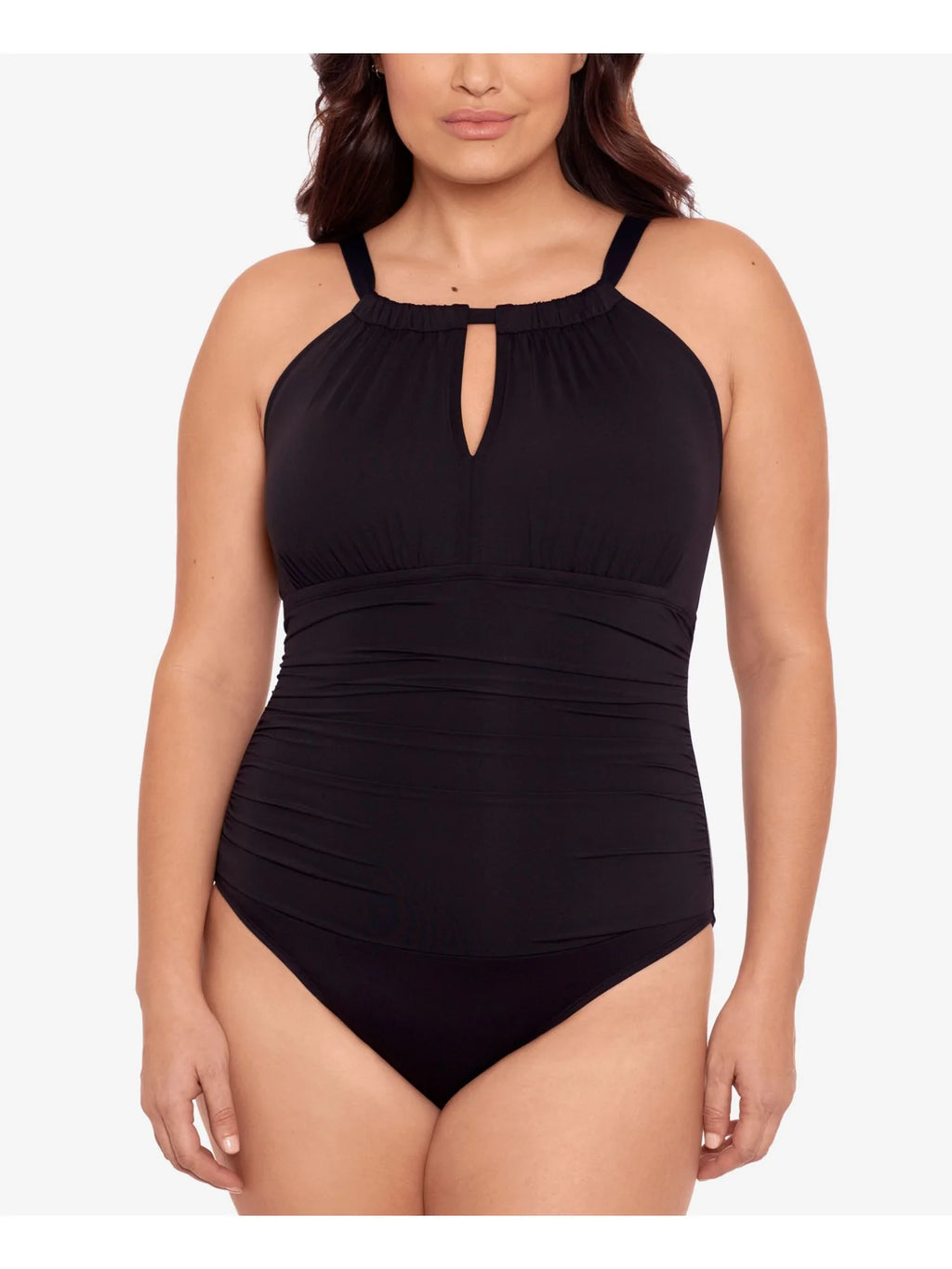 Lauren Ralph Lauren Plus Size Beach Club High Neck Swimsuit  Color Black Size 22W