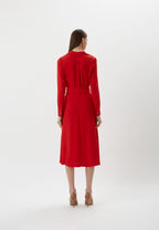 Lauren Ralph Lauren Surplice Georgette Midi Dress  Color Lipstick Red Size 0