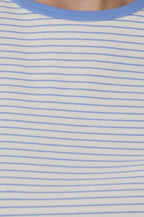 Lauren Ralph Lauren Striped Stretch Cotton T-Shirt  Color Mascarpone Creamblue Lch Size XXL