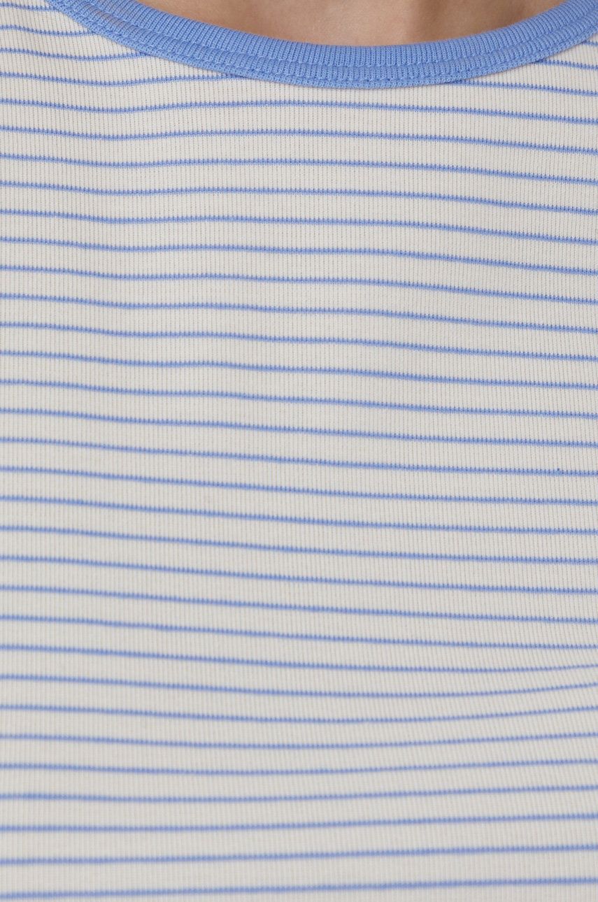 Lauren Ralph Lauren Striped Stretch Cotton T-Shirt  Color Mascarpone Creamblue Lch Size XXL