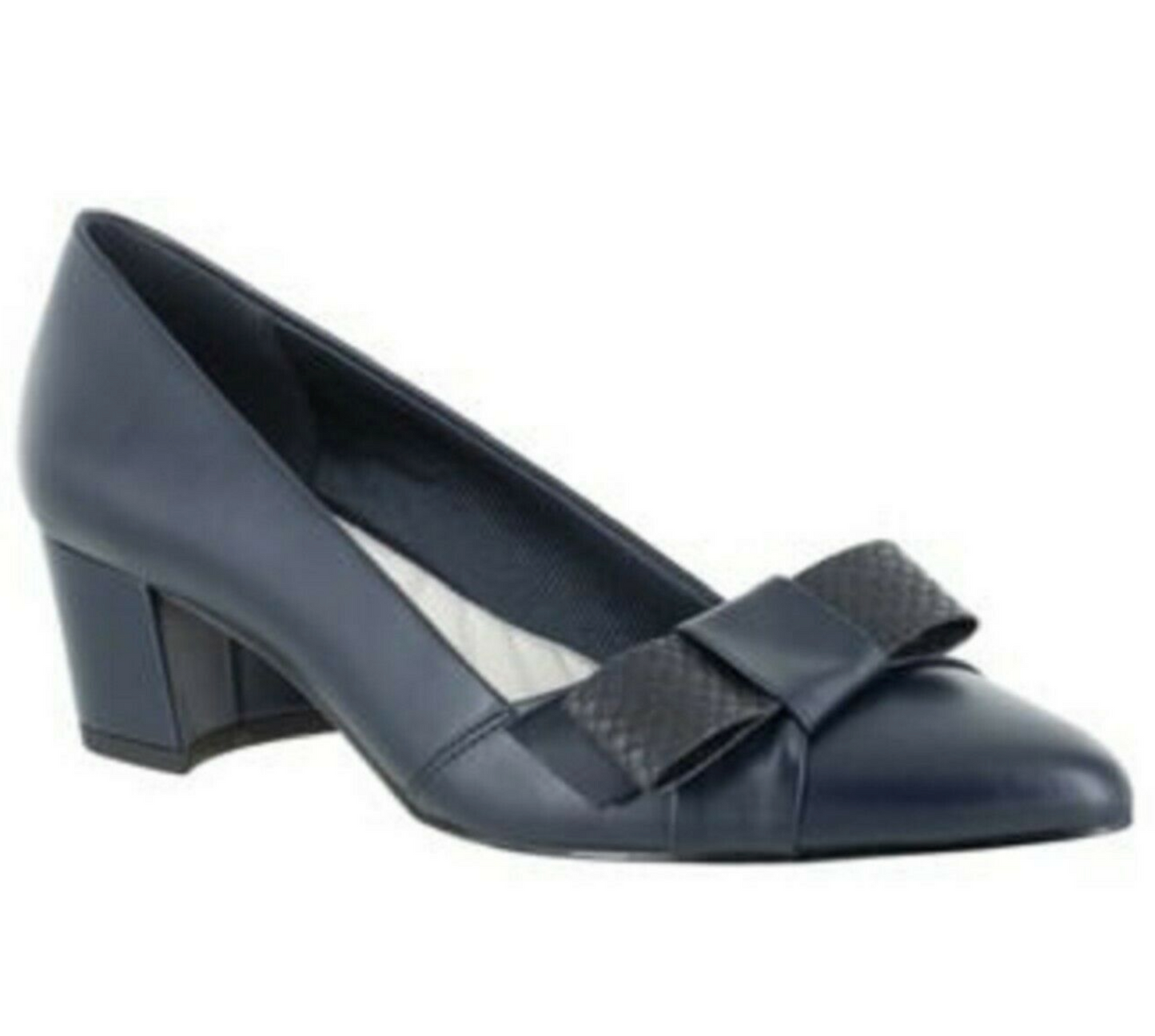 Easy Street NAVY BULK HEEL PUMP W/BOW Size 9W