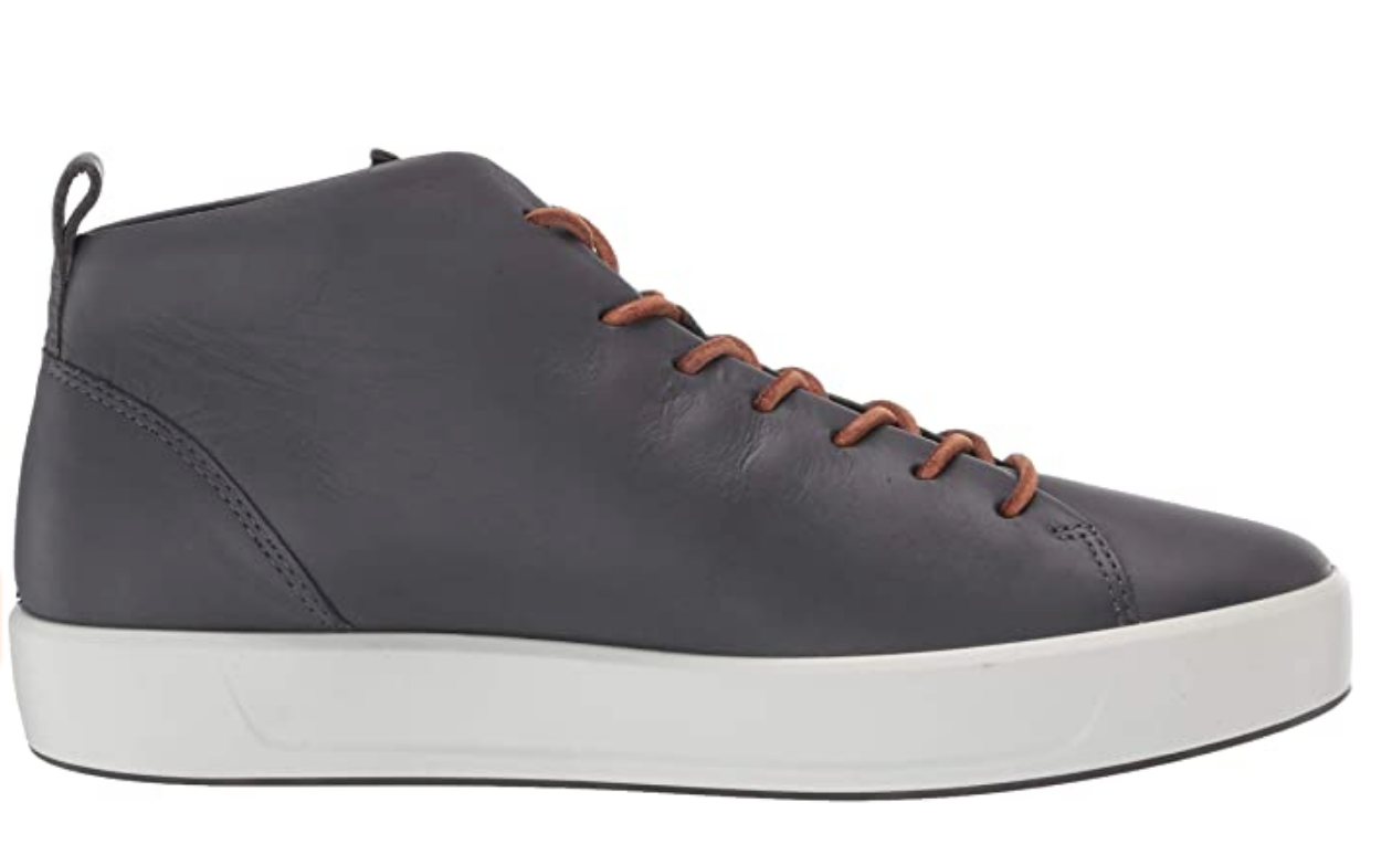 ECCO Men's Soft 8 Mid Cut Sneaker Color Magnet Dri-tan
