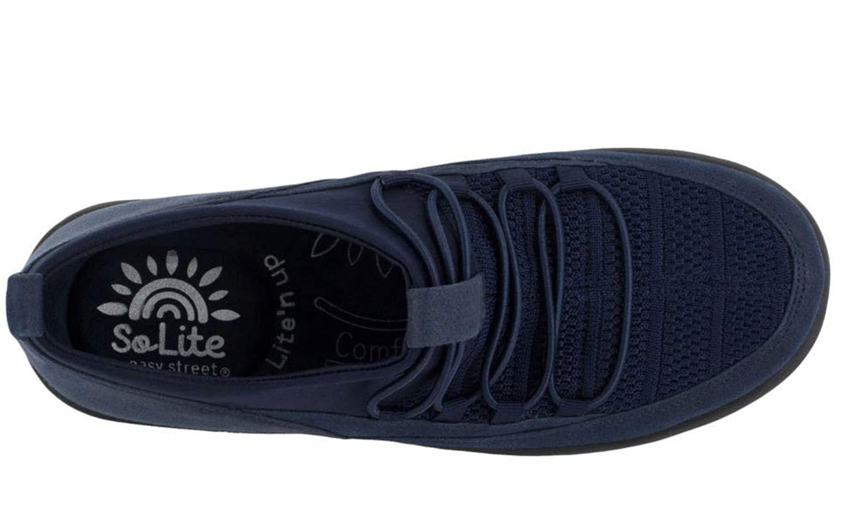 Easy Street Womens Sleek Sneaker Navy Size 5.5M