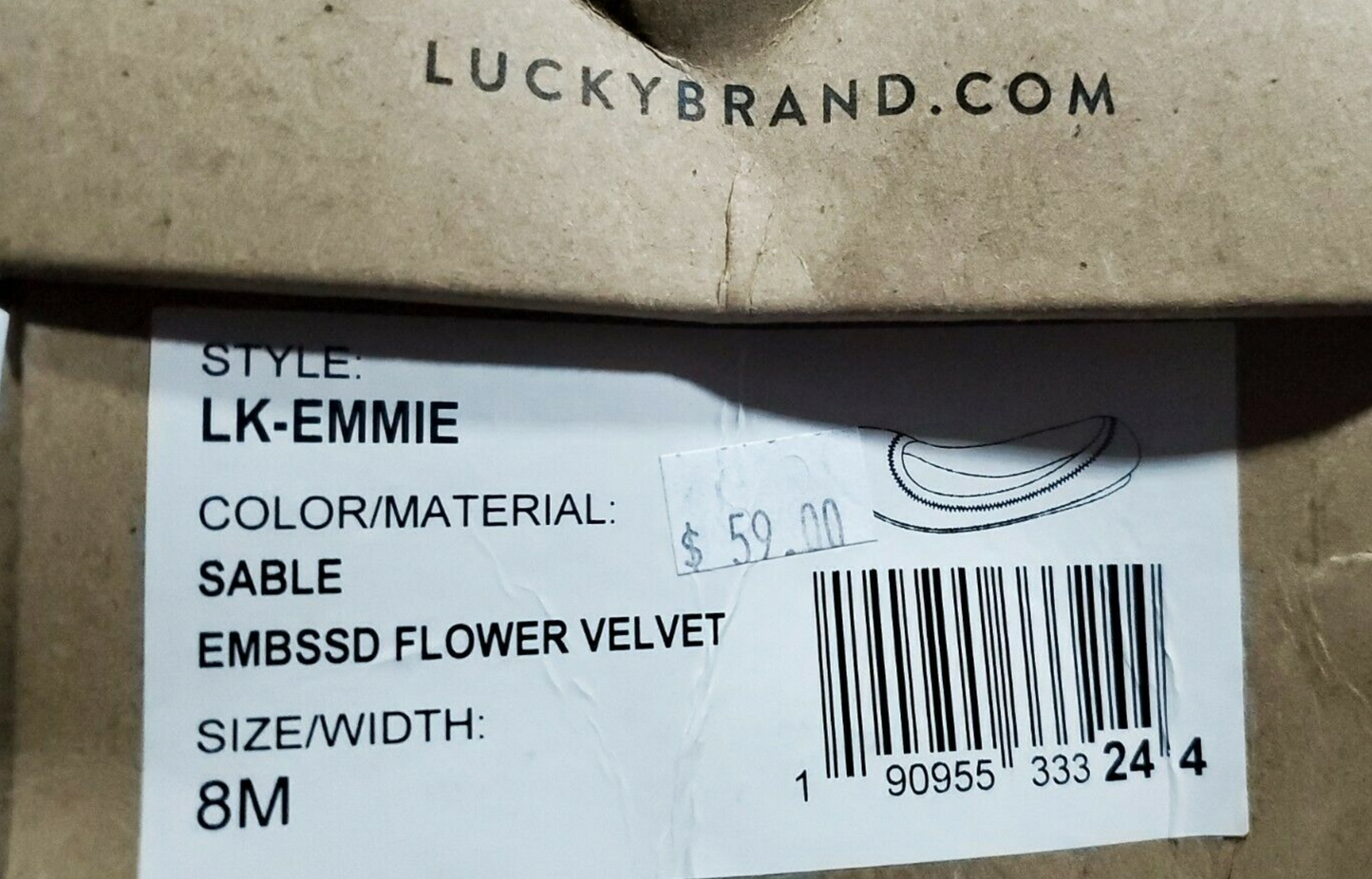 Lucky Brand Women's Emmie Ballet Flat Color: Sable Velvet Size: 8M