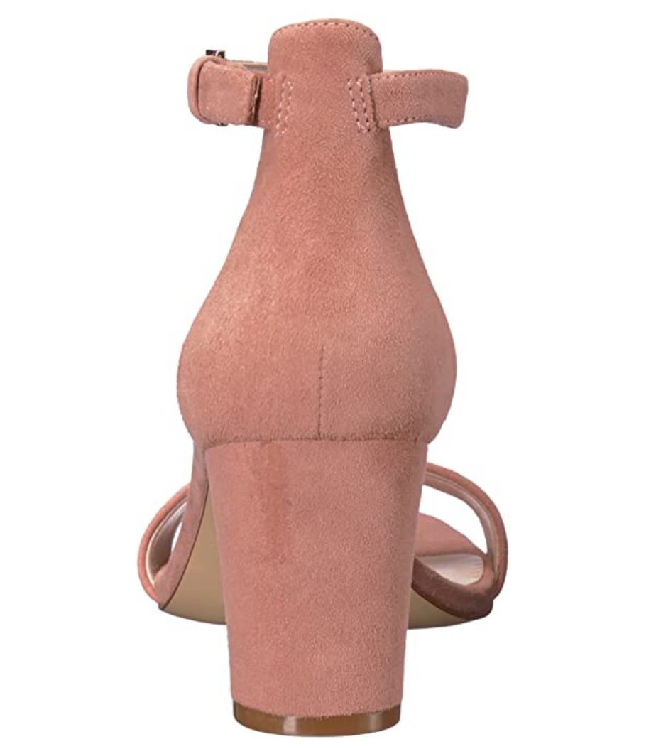 NINE WEST Women's Pruce Suede Heeled Sandal Color: Pink Suede Size: 10M