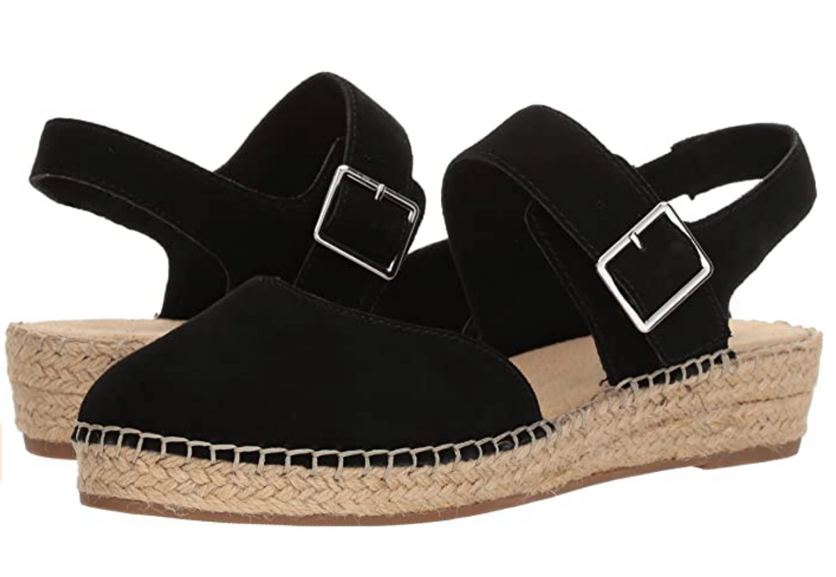 Bella Vita Women's Caralynn Espadrille Wedge Sandal Color: Black Kid Suede Size 8.5W