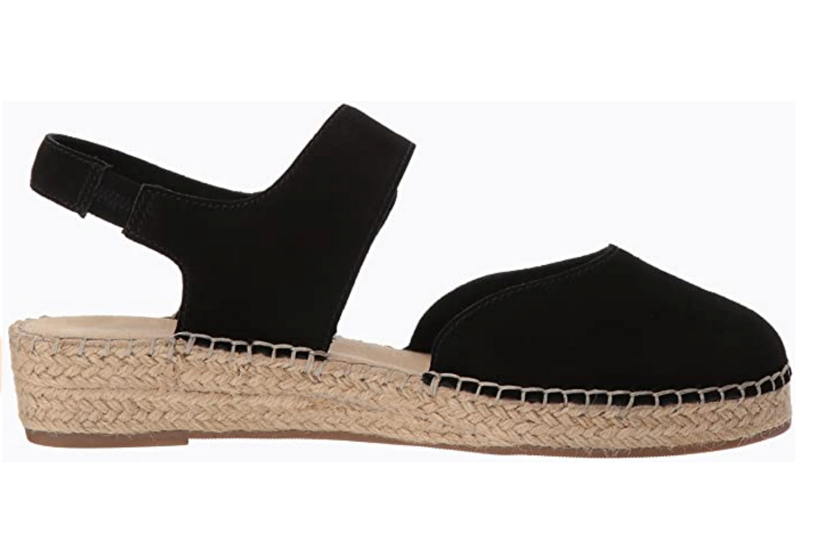 Bella Vita Women's Caralynn Espadrille Wedge Sandal Color: Black Kid Suede Size 8.5W