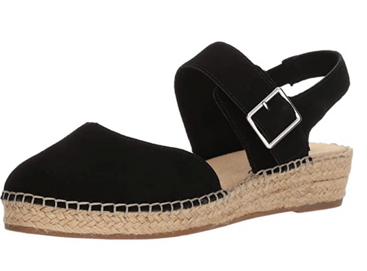Bella Vita Women's Caralynn Espadrille Wedge Sandal Color: Black Kid Suede Size 8.5W
