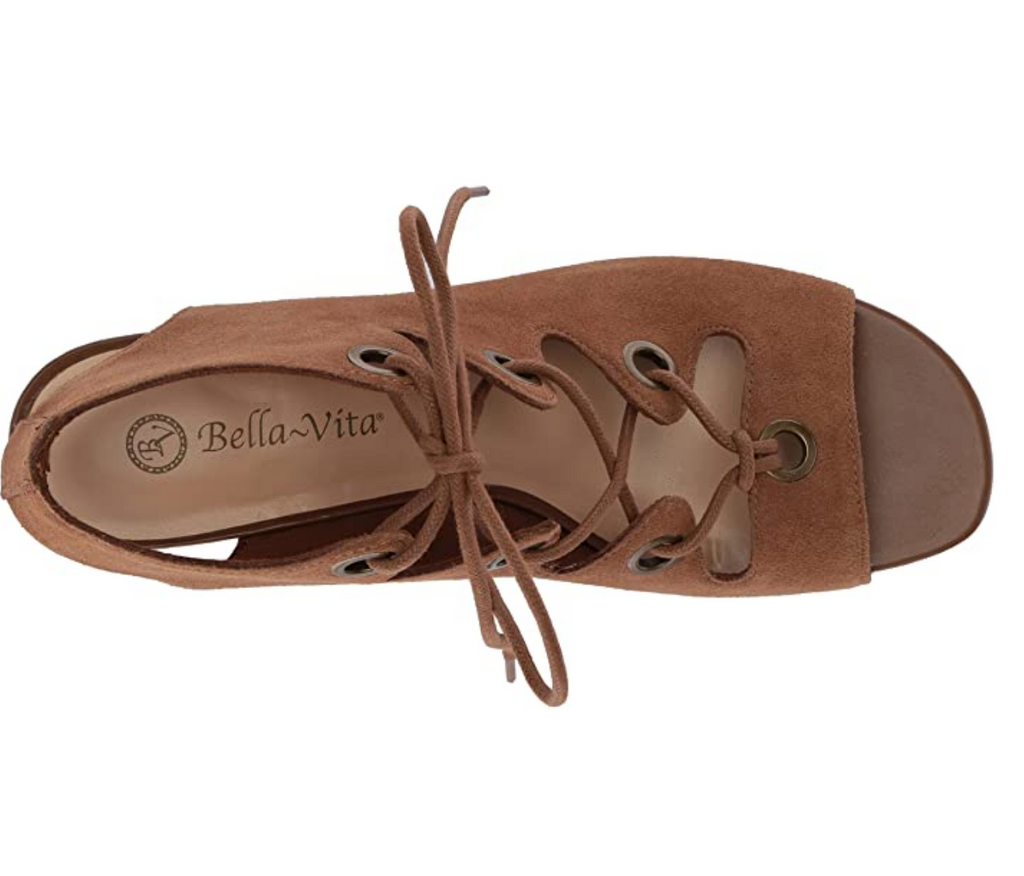 Bella Vita Women's Ingrid Wedge Sandal  Color Cognac Suede Size 6.5N