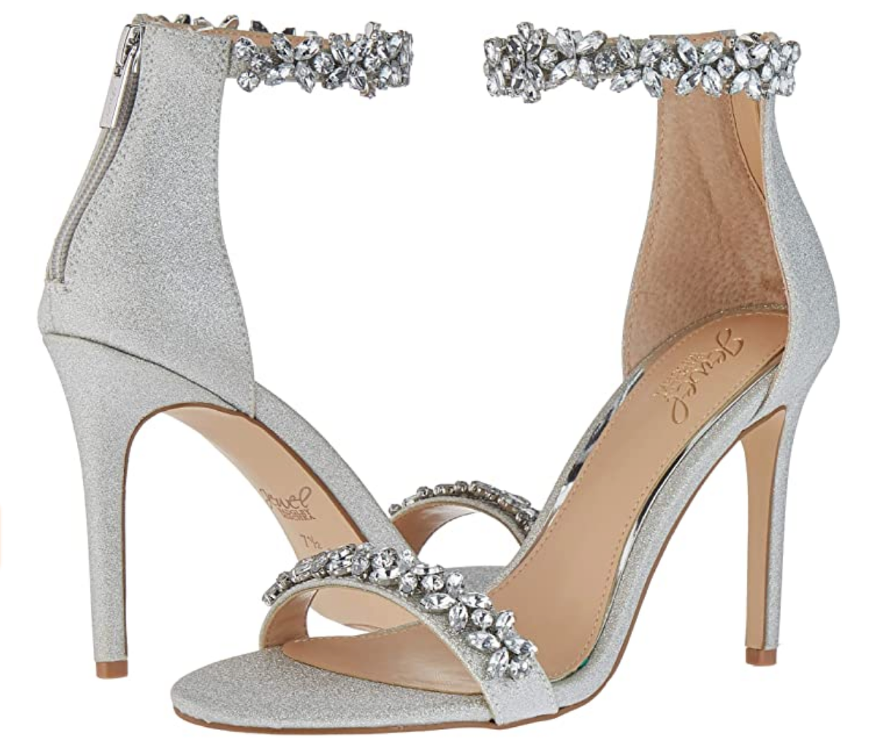Jewel Badgley Mischka Women's Ramira Heeled Sandal  Color: Silver  Size: 7.5M