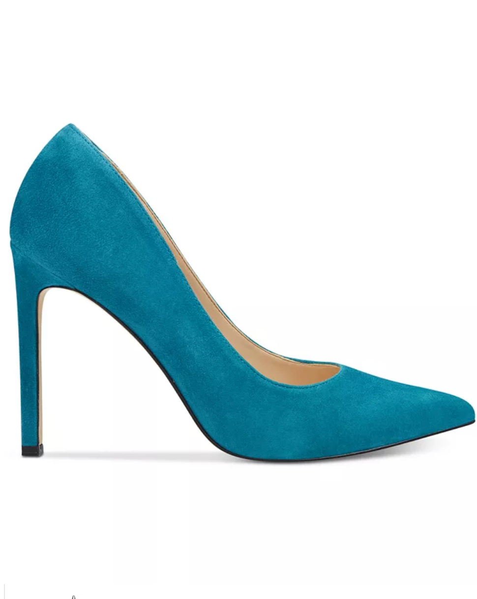 Nine West  Women's Tatiana Pointy Toe Pumps  Medium Green  Size: 7M