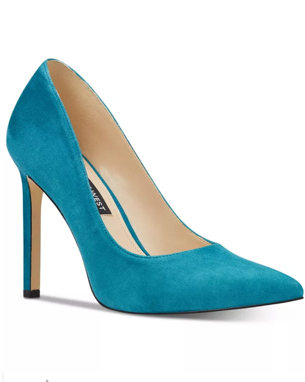 Nine West  Women's Tatiana Pointy Toe Pumps  Medium Green  Size: 7M