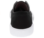 Sugar Women's Genius Comfortable Slip On Sneaker Shoe with No-Tie Laces and Cute Design   Color: Black Canvas  Size: 8M
