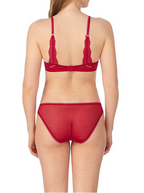 OnGossamer Women's Beautifully Basic Lace Back Plunge Bra  Color Cerise Size 32D