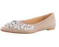 Jewel Badgley Mischka Women's Ulanni Ballet Flats  Champagne Fabric Size 9.5