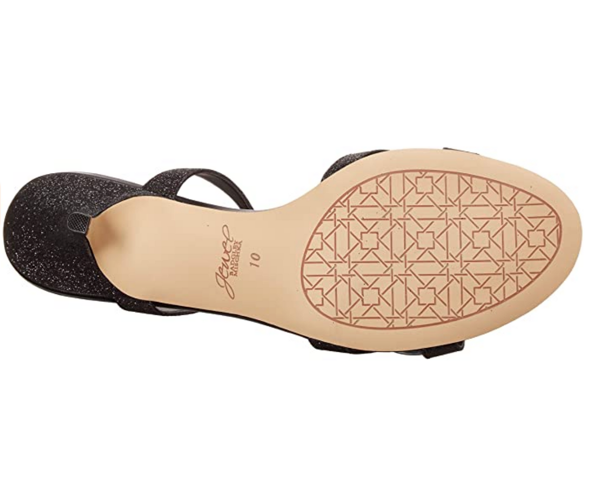 Jewel Badgley Mischka Women's Newton Heeled Sandal  Size: 8M Color: Black Glitter