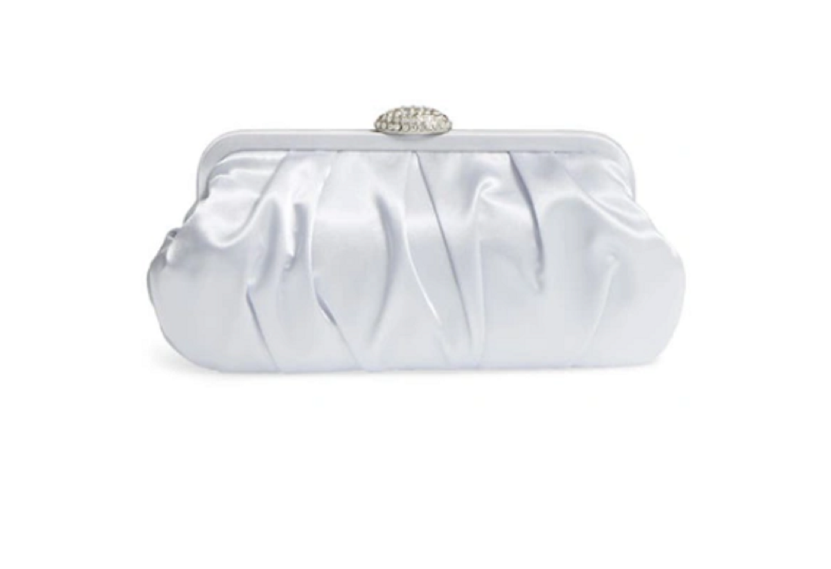 Nina Women's Classic Concord Satin Clutch  Color Silver