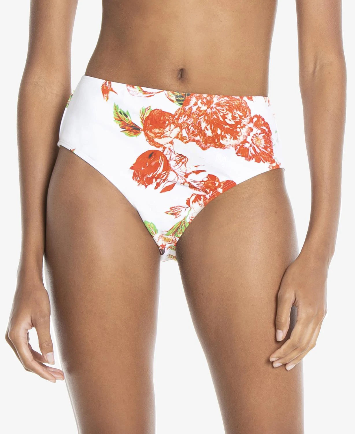 RACHEL RACHEL ROY SWIM Graphic Palm High Waist Bikini Bottom   Color White Size XL