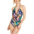 Bar III Hidden Jungle Cowl-Neck Monokini One-Piece Swimsuit Multicolor Size XS