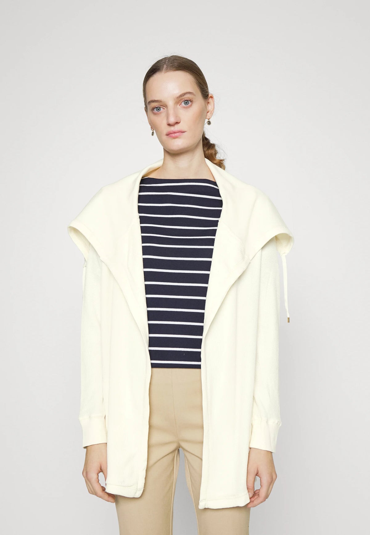 Lauren Ralph Lauren Women's Thermal Waffle-Knit Cardigan  Pale Cream Size XS
