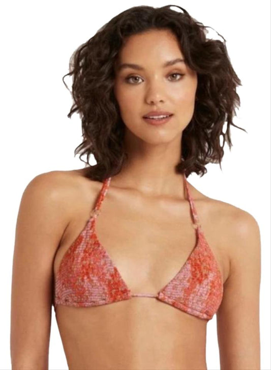 BOUND by Bond-Eye Peach Garden Floral Mena Triangle Bikini Top   Color Garden Floral Size M
