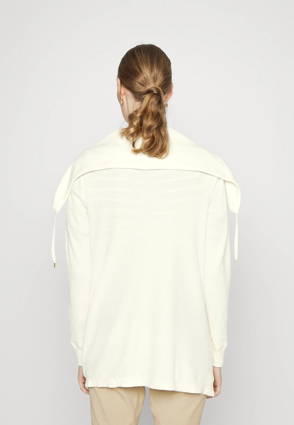 Lauren Ralph Lauren Women's Thermal Waffle-Knit Cardigan  Pale Cream Size XS
