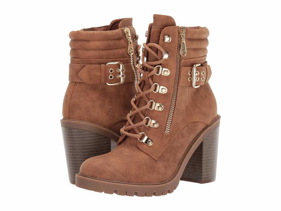 G By Guess Women's Jaylee Lace Up Boots  Color Honey Glaze Size 6M