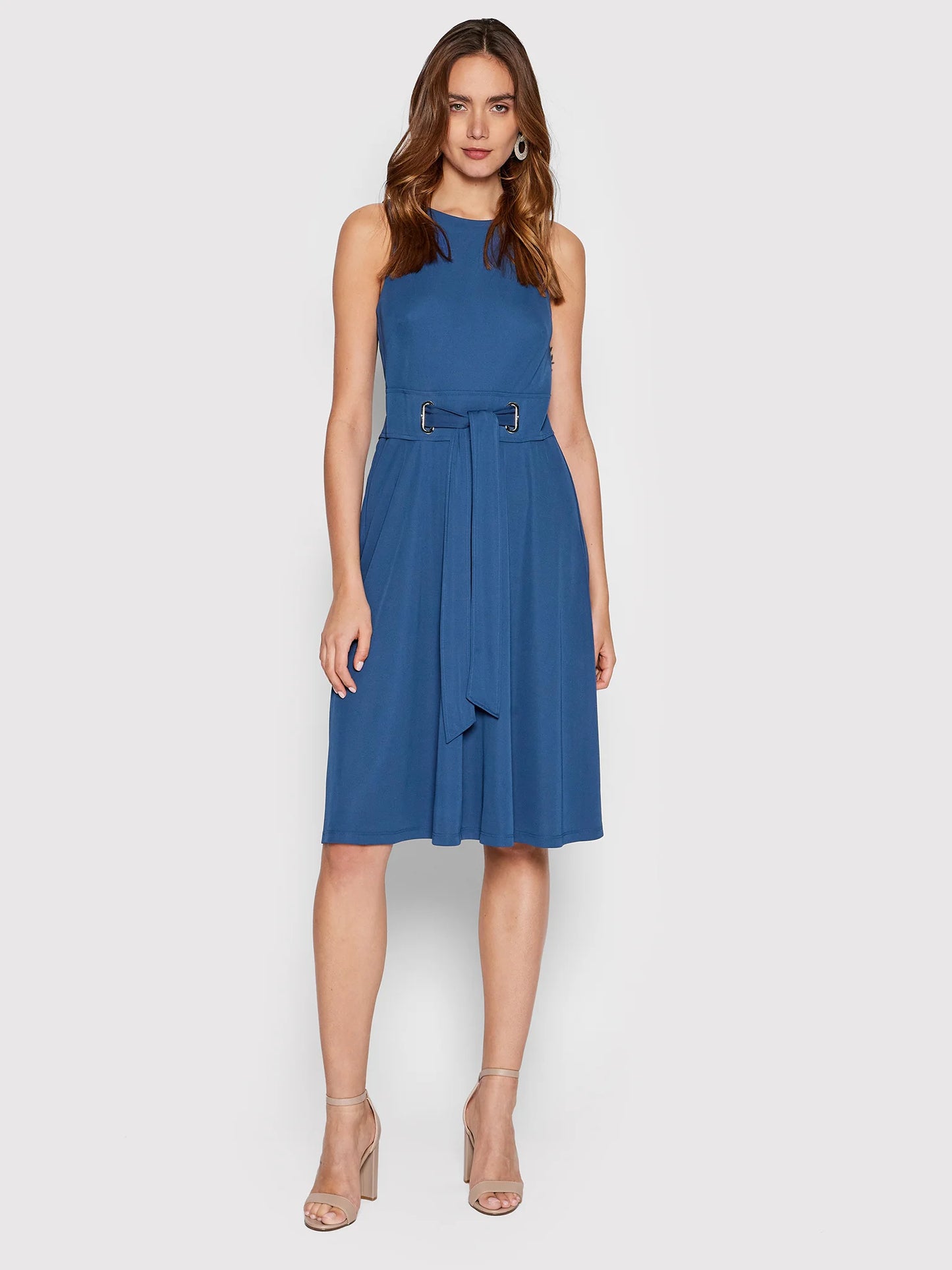 Lauren Ralph Lauren Sleeveless Jersey Dress  Color Indigo Sail Size 14