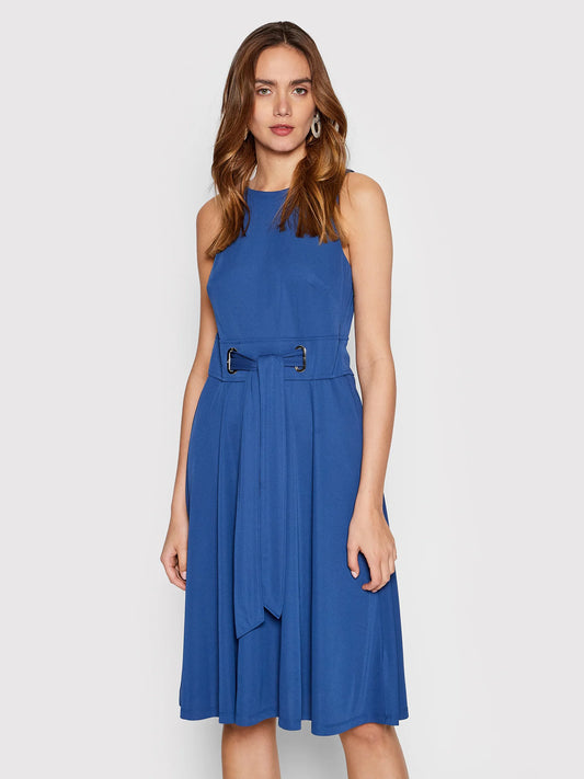 Lauren Ralph Lauren Sleeveless Jersey Dress  Color Indigo Sail Size 14