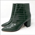 Marc Fisher Women's Retire Booties  Teal Lagoon Crocodile Size 9.5